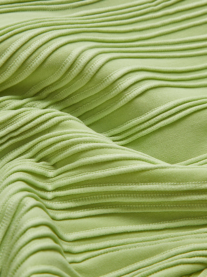 Halter Doku Sırtı Açık Kısa Elbise