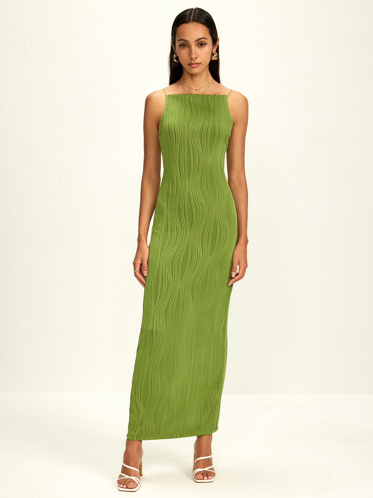 Kaburgalı Bölünmüş Dar Kesim Elbise