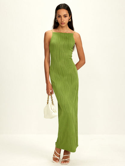 Kaburgalı Bölünmüş Dar Kesim Elbise