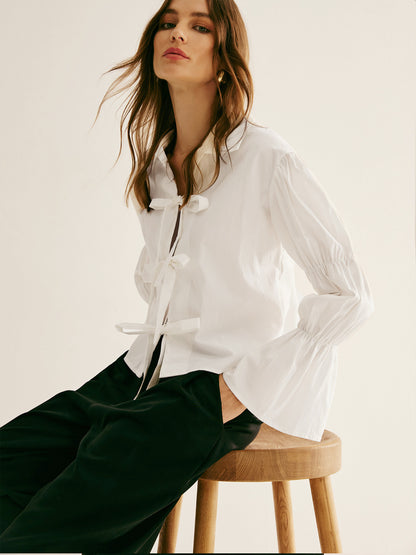 Pliseli Ön Bağcıklı Polo Gömlek