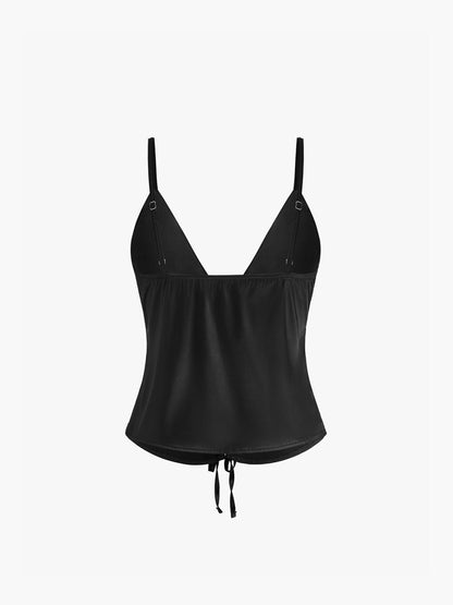 Önü Bağlamalı Saten Askılı Üst