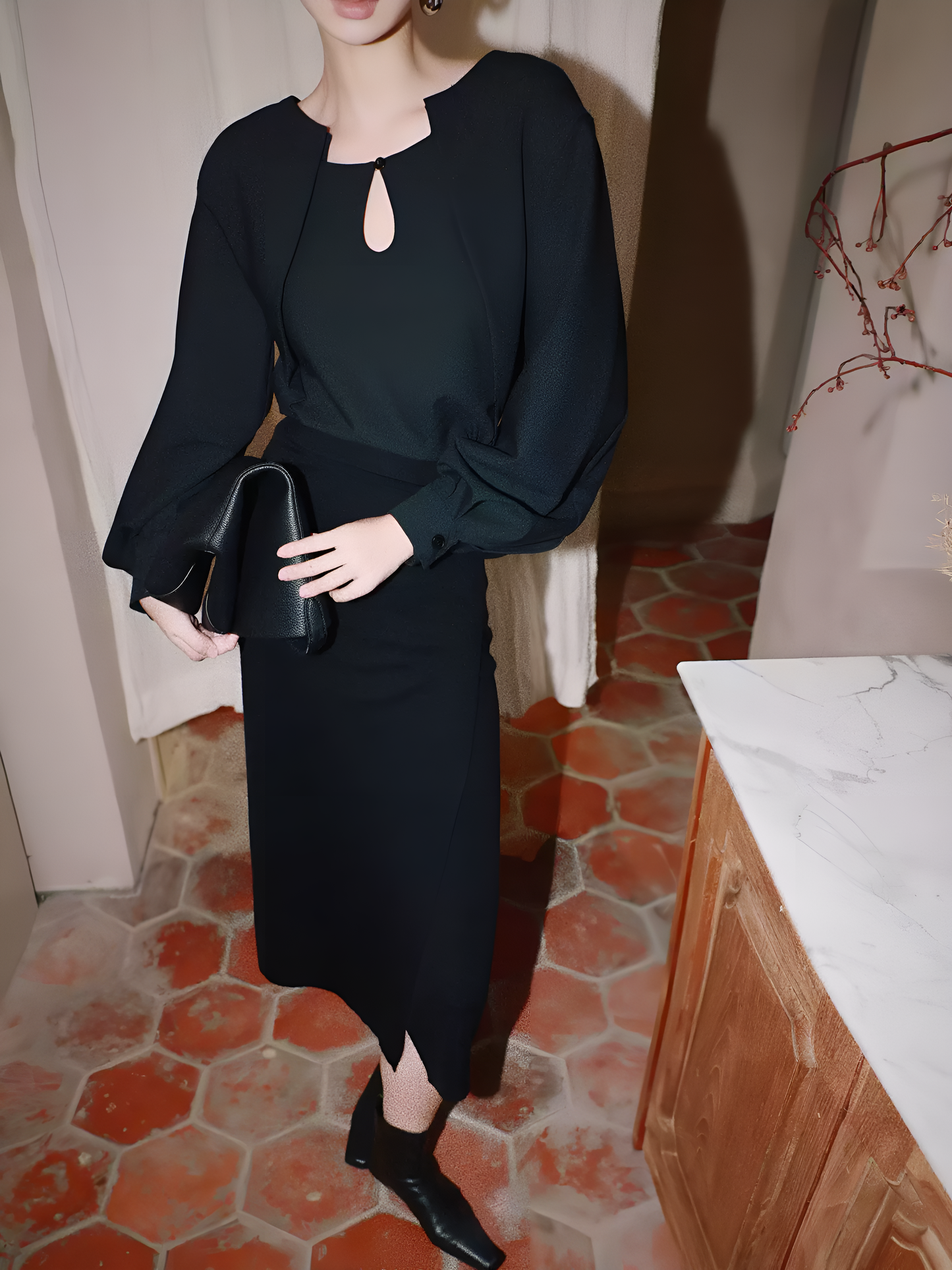 Düğmeli Kesim 2'Si 1 Arada Bluz