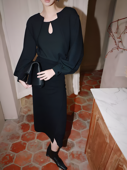 Düğmeli Kesim 2'Si 1 Arada Bluz