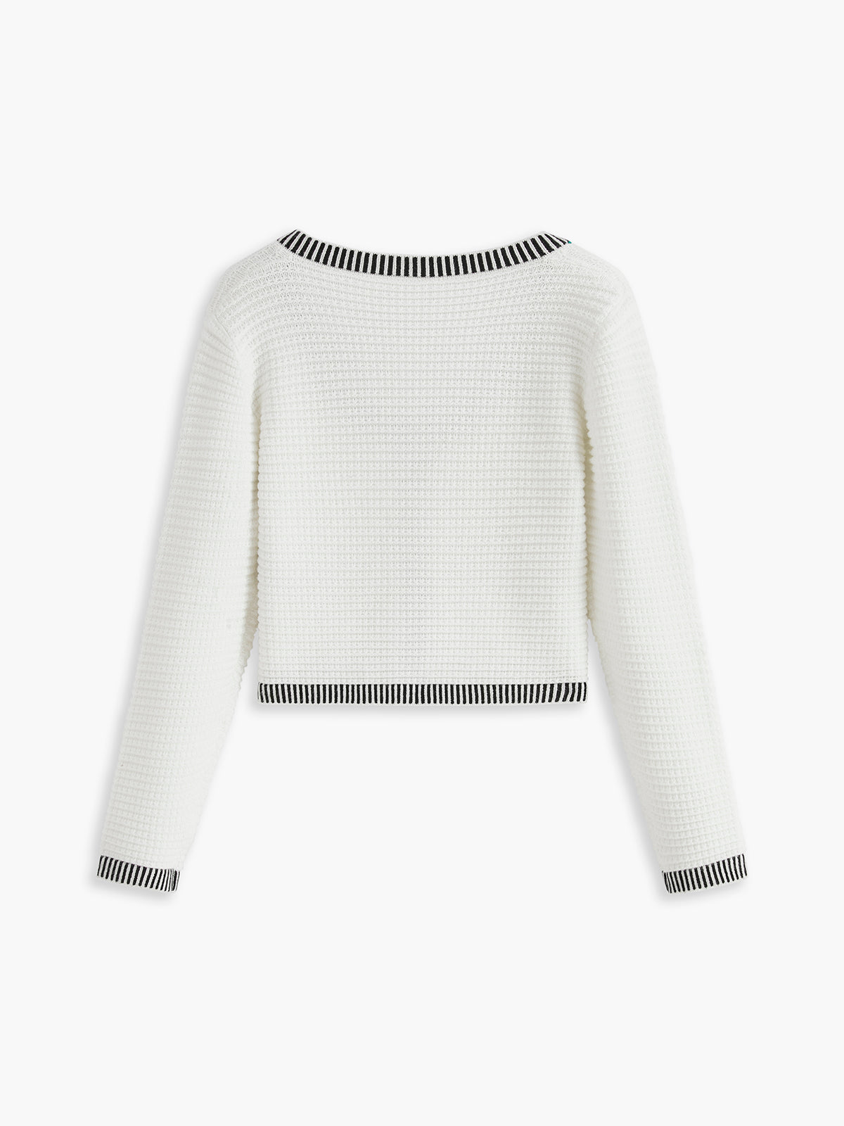 Kontrast Trim Düğmeli Hırka