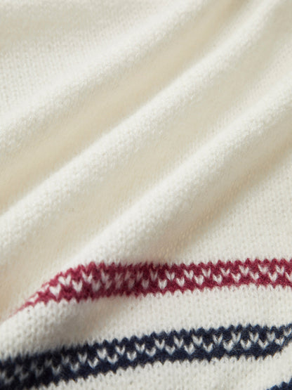 Kontrast Desen Fermuarlı Kısa Hırka