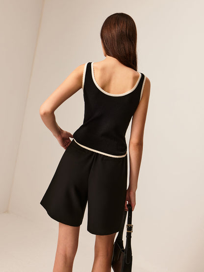 Kontrast Boru Fiyonk İnce Örgü Üst