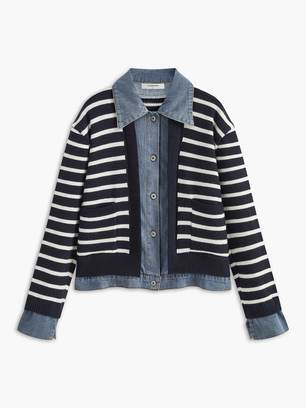 Panel Çizgili Sahte Kürk Mont