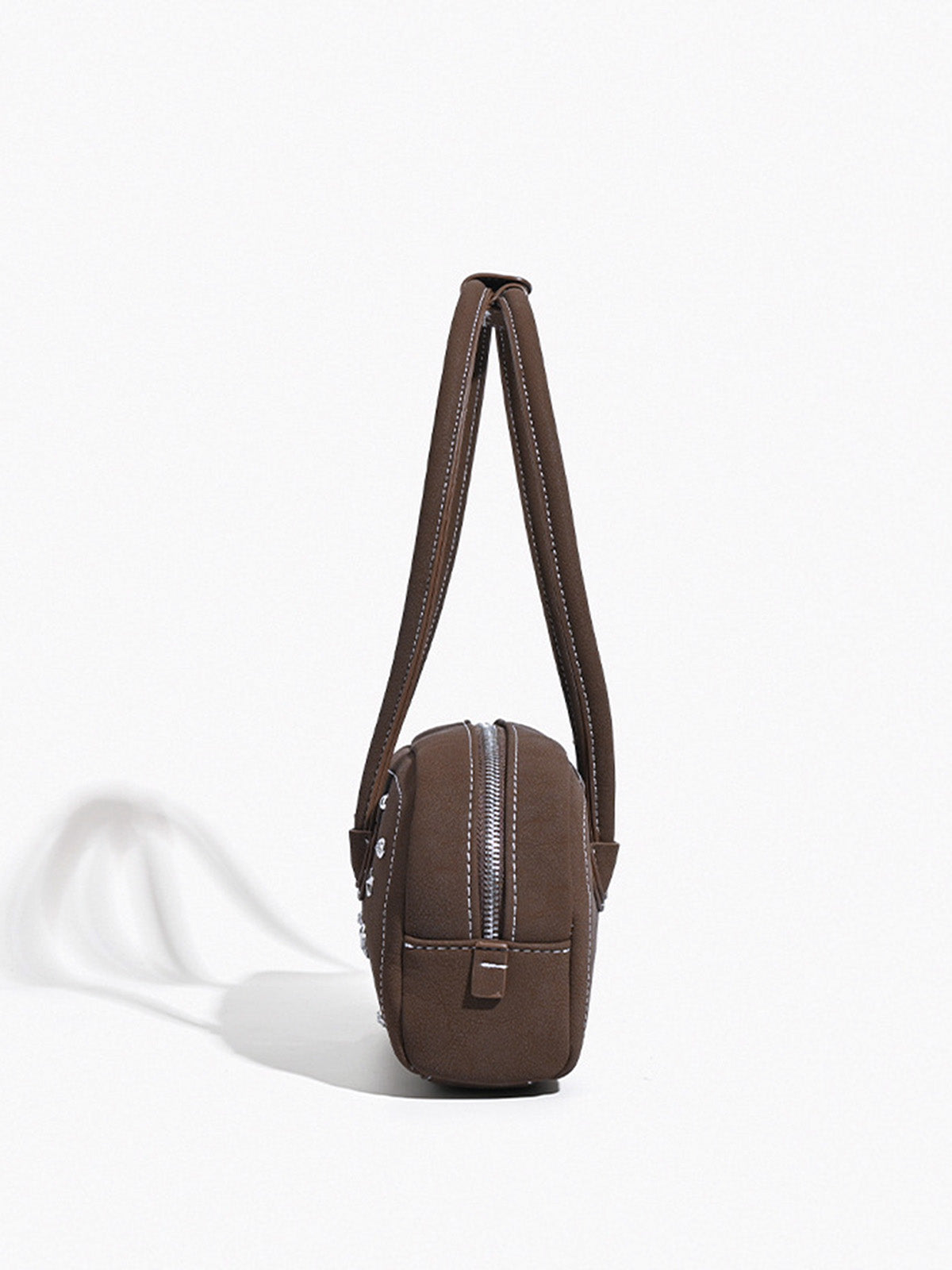 Taşlı Dekor Üst Saplı Çanta