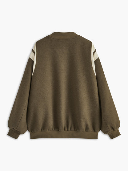 Stand Yaka Kontrast Trim Cepli Ceket