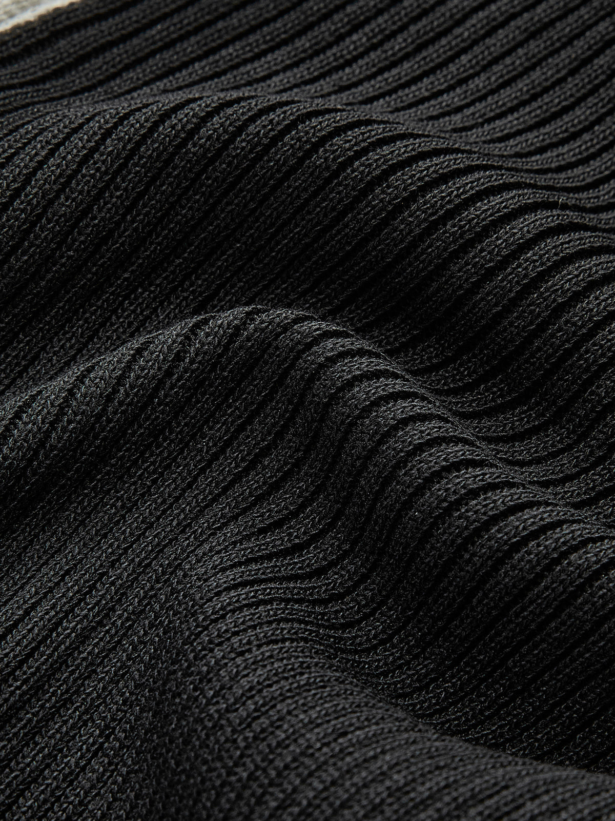 Kontrast Trim Çift Fermuarlı Örgü Üst