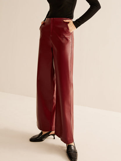 Retro Regular Pu Deri Pantolon