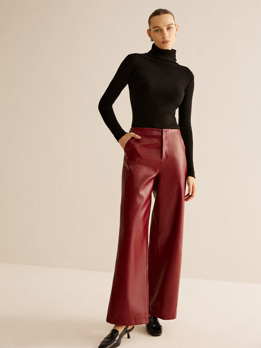 Retro Regular Pu Deri Pantolon