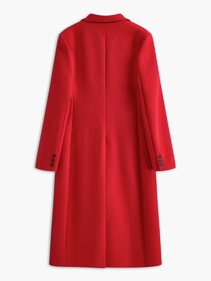 Essential Tweed Yün Uzun Palto