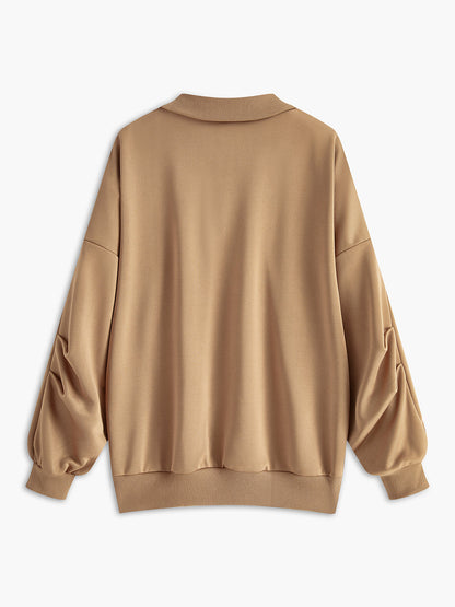 Yaka Fermuarlı Kazak Sweatshirt