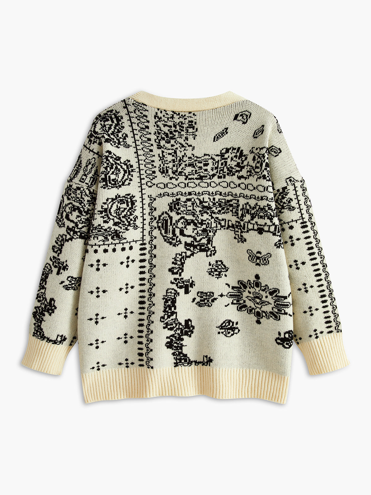 Vintage V Yaka Yumuşak Örgü Dış Giyim