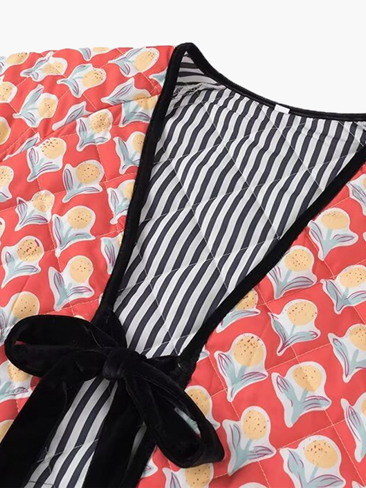 Kontrast Boru Bağcıklı Ceket