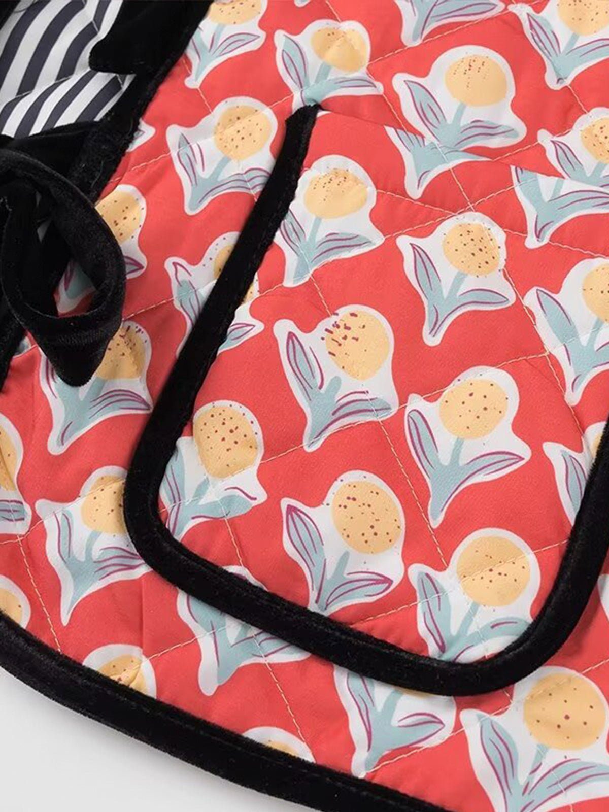 Kontrast Boru Bağcıklı Ceket