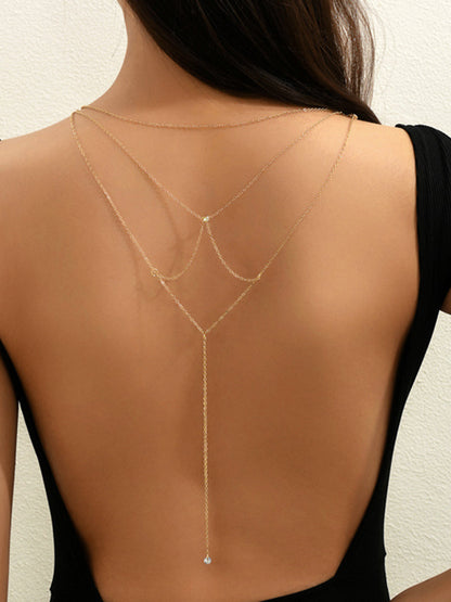 Yapay Elmaslı Yığma Püskül Kolye