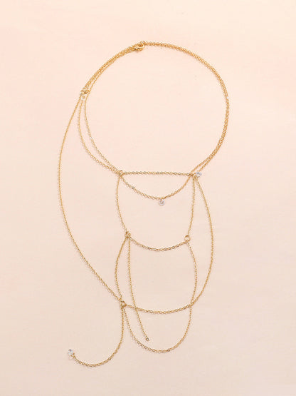 Yapay Elmaslı Yığma Püskül Kolye