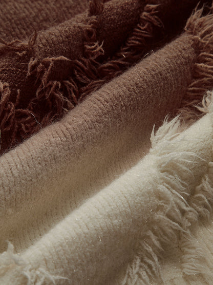 Ombre Püsküllü Kenarlı Kazak