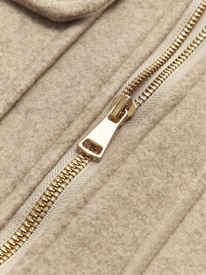 Tweed Yaka Fermuarlı Ceket