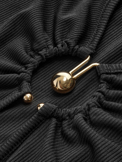 Kesik Halkalı Seksi Bodysuit