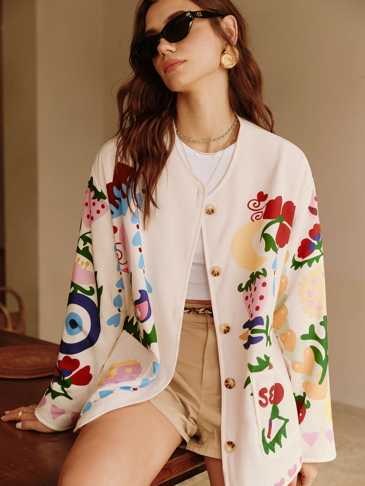 Renkli Baskılı Şirin Kışlık Mont