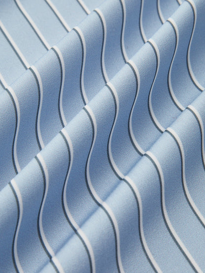 Kontrast Manşetli Çizgili Polo Gömlek