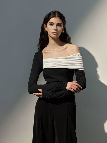 Tek Omuzlu Buruşuk İnce Üst