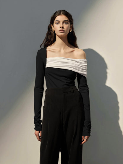 Tek Omuzlu Buruşuk İnce Üst