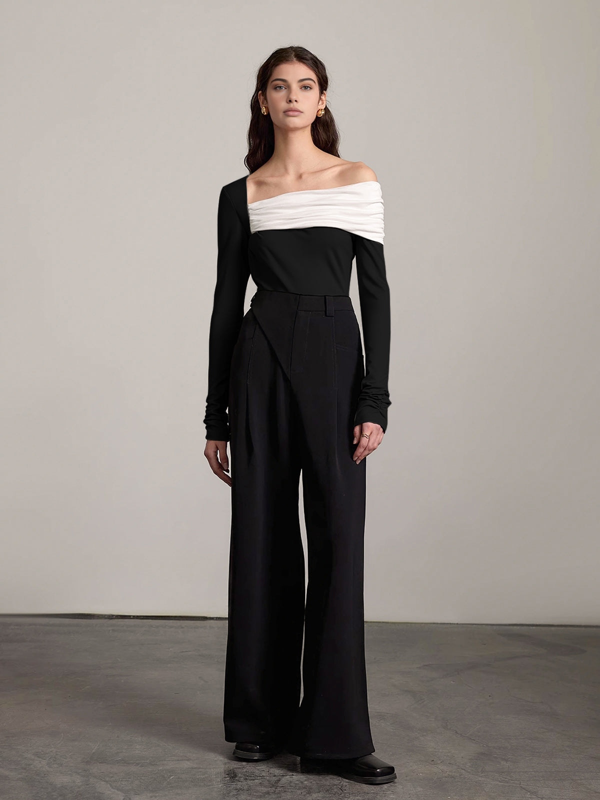 Tek Omuzlu Buruşuk İnce Üst