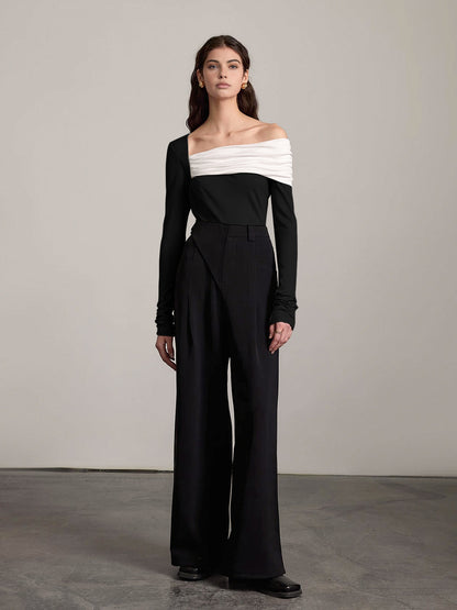 Tek Omuzlu Buruşuk İnce Üst