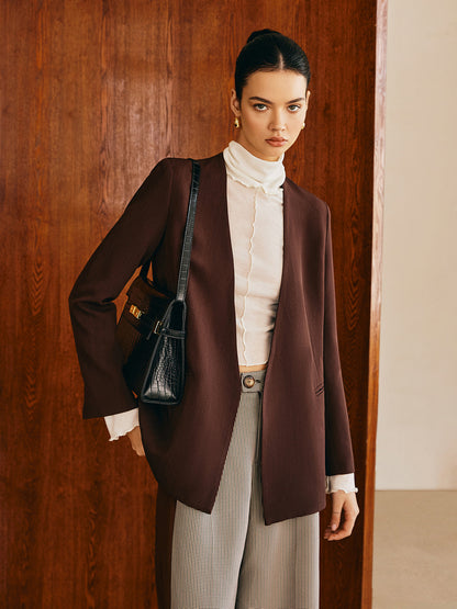 Kemersiz Utility V Yaka Blazer