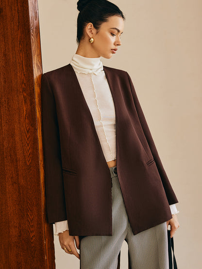 Kemersiz Utility V Yaka Blazer