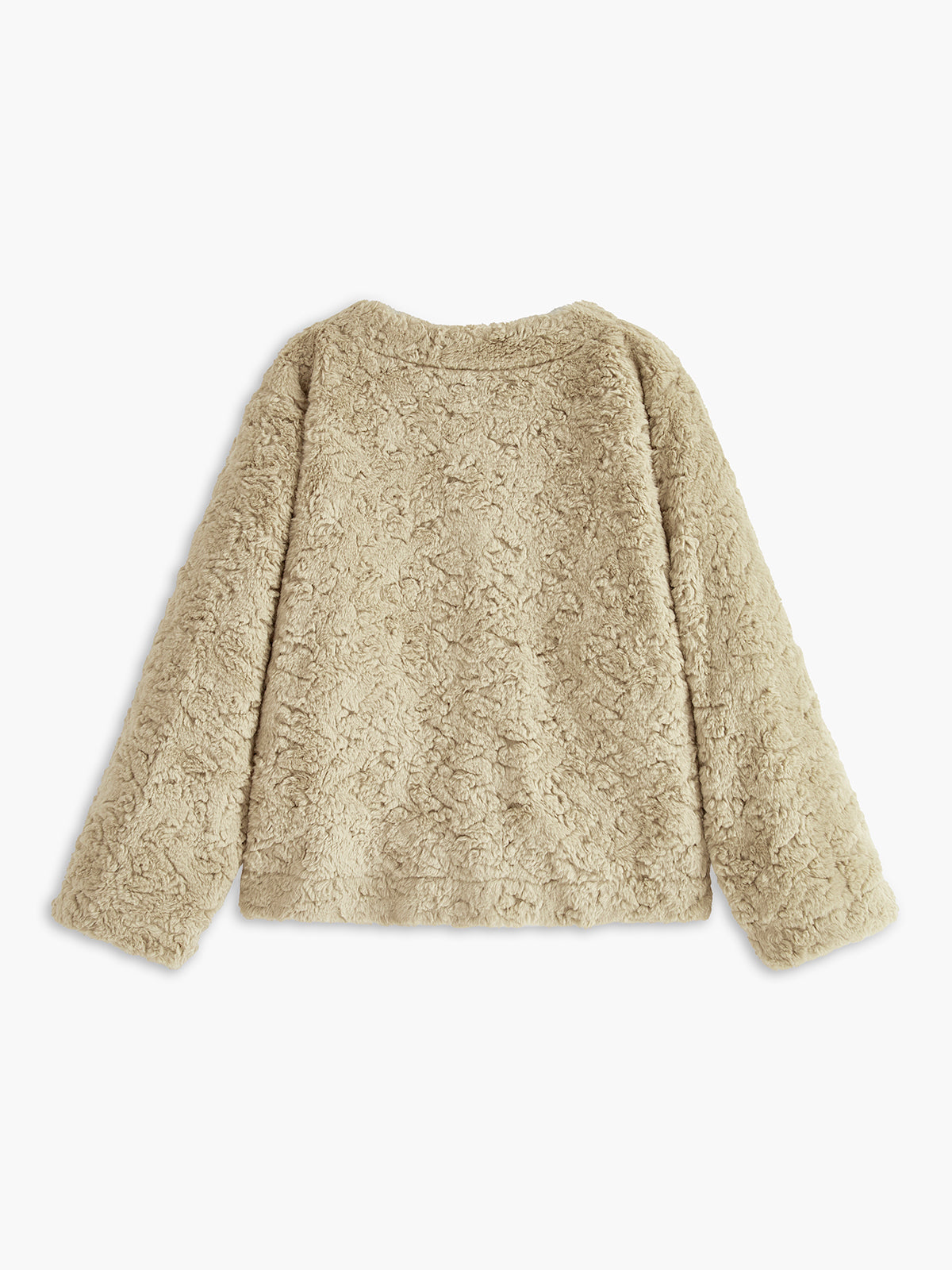 Minky V Yaka Göğüslü Sahte Kürk Palto