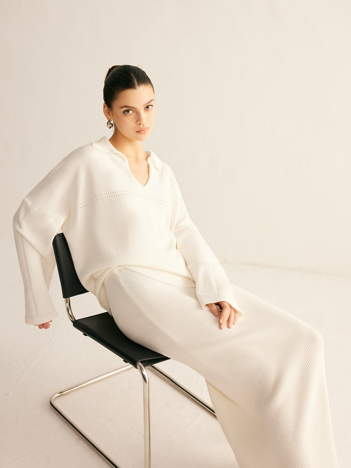 Minimalist Örme Midi Etek Takımı