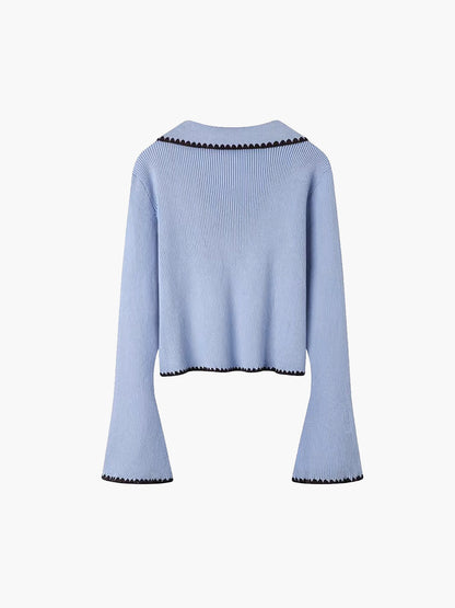 İşlemeli Yakalı Hırka