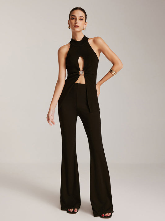 Seksi Kesik Metal Halkalı Kazak Yelek