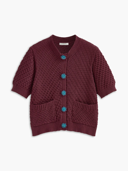 Düğme Detay Cepler Fit Cardigan