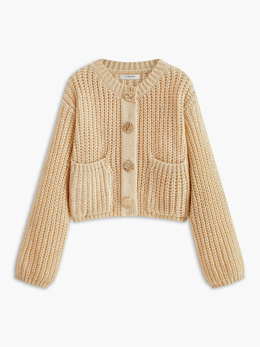 Düz Düğmeli Kalın Hırka