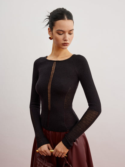 Şeffaf Panelli Yivli İnce Kazak