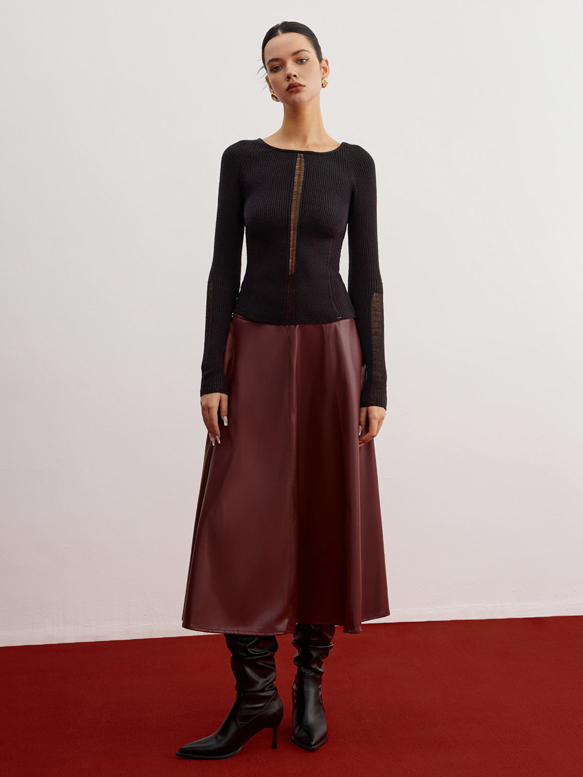 Şeffaf Panelli Yivli İnce Kazak