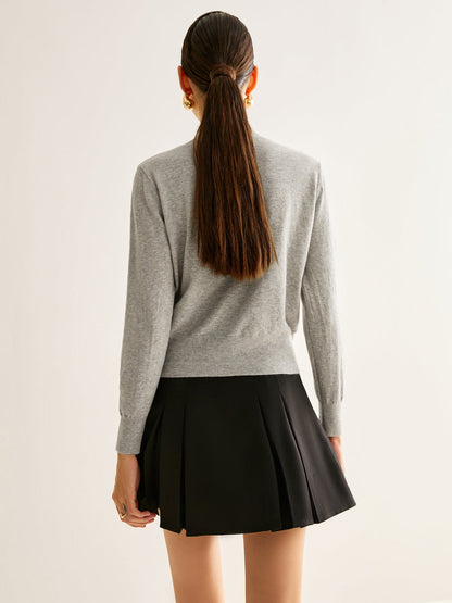 Düğmeli Yırtmaçlı Jersey Kardigan