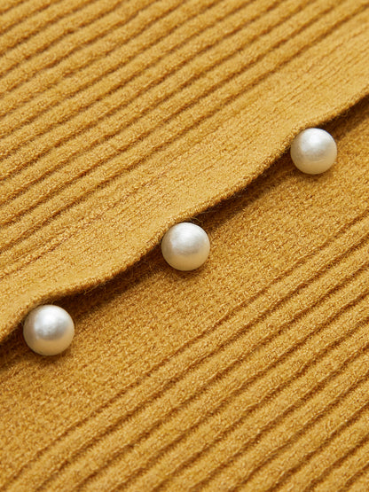 Düz İnci Bölünmüş Hırka