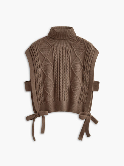 Turtleneck Düğümlü Kazak Yelek