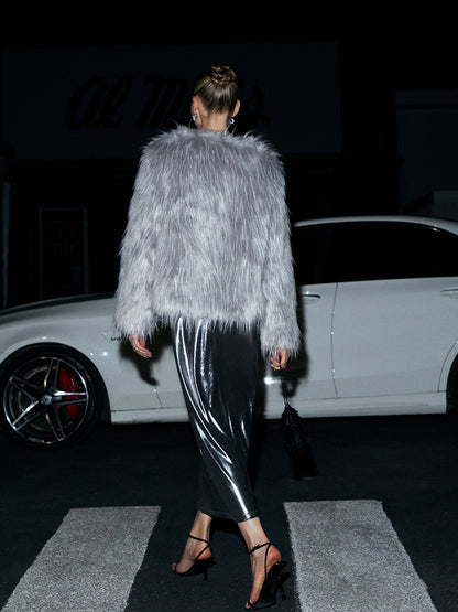 Şık Sahte Kürk Manto
