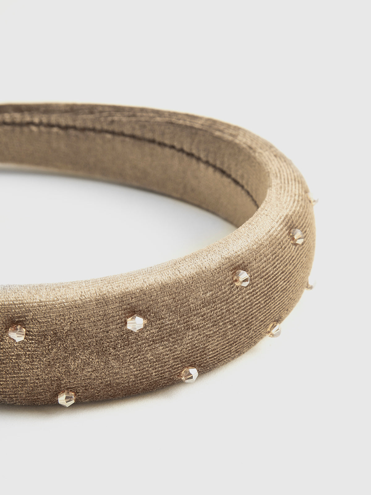 Retro Kadife Taşlı Kafa Bandı