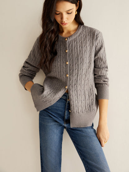 Düğmeli Twist Slim Cardigan