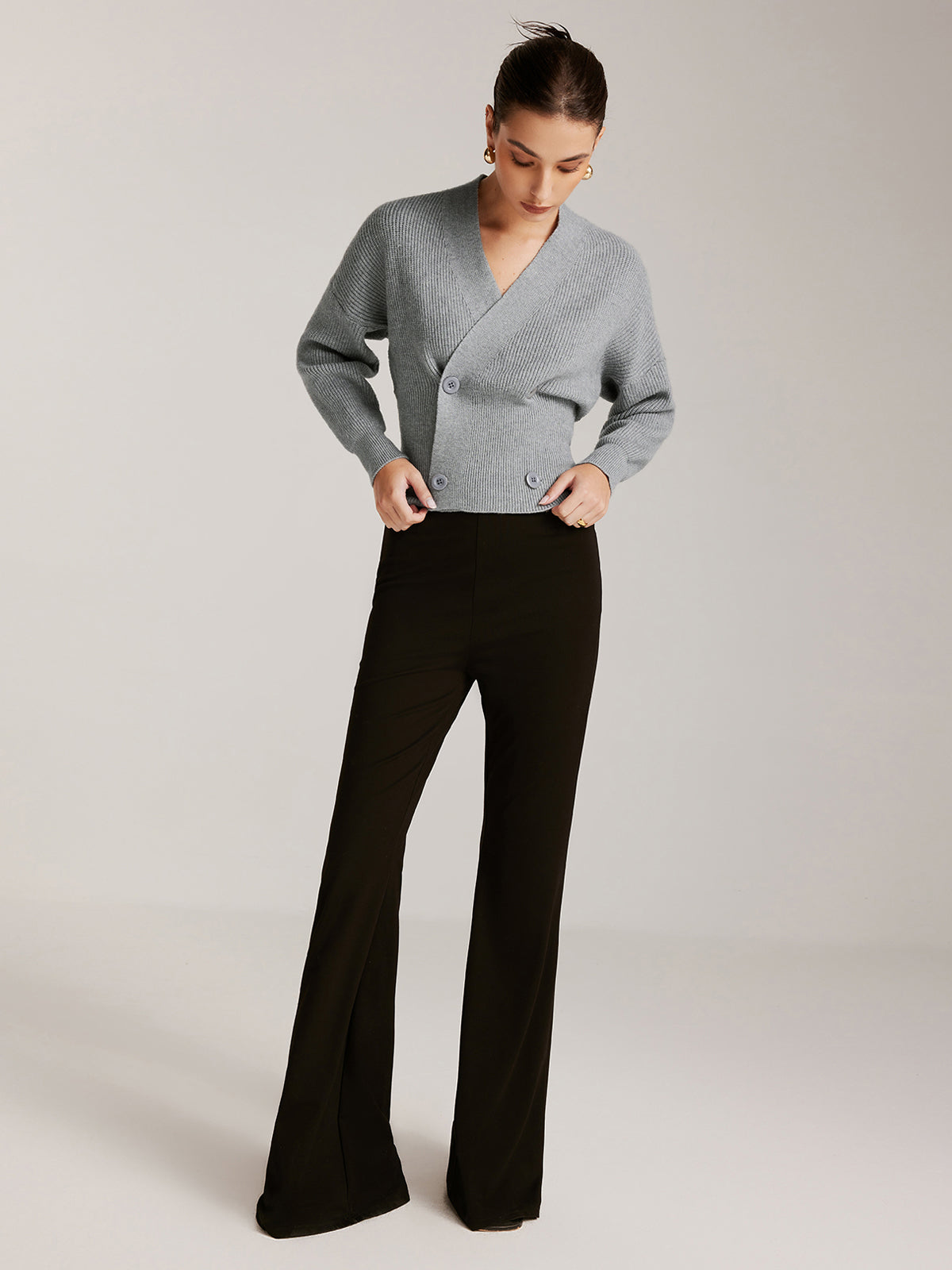 Çapraz Düğmeli Sıkma Kazak