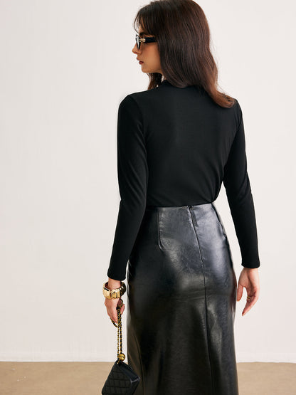 Şeffaf Dantel Detaylı İnce Örgü Üst